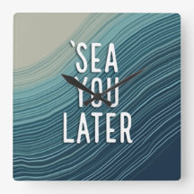 Sea You Later Grappige Woordspeling Blauwe Oceaan 