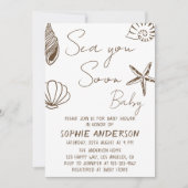Sea You Soon Baby Boho Coastal Baby Shower Kaart (Voorkant)