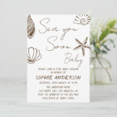 Sea You Soon Baby Boho Coastal Baby Shower Kaart (Staand voorkant)