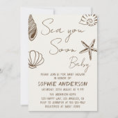 Sea You Soon Baby Boho Coastal Baby Shower Kaart (Voorkant)