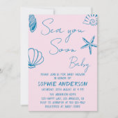Sea You Soon Baby Coastal Seashell Baby Shower Kaart (Voorkant)