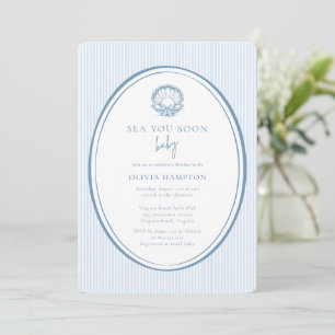 Sea You Soon Baby Kustblauw Foto Baby Shower Kaart