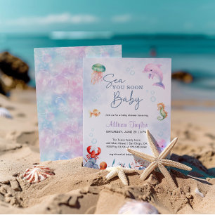 Sea You Soon Baby Onderwater Zeebaby Shower Kaart