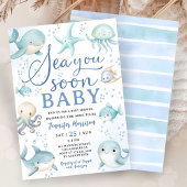 Sea You Soon Baby Shower Boy Blue Teal Ocean Kaart