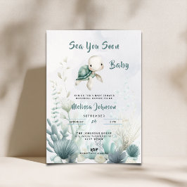 Sea You Soon Baby Shower Gender Neutral Invitation Kaart