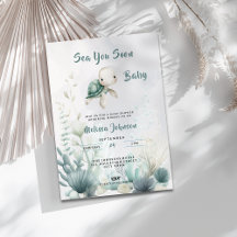 Sea You Soon Baby Shower Geslacht Neutrale Uitnodi