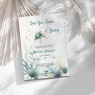 Sea You Soon Baby Shower Geslacht Neutrale Uitnodi Kaart