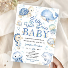 Sea You Soon Baby Shower Jongen Blauwe Oceaan  