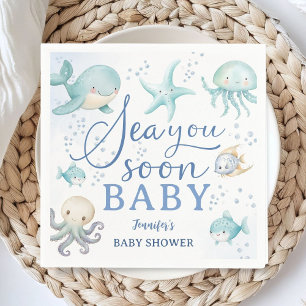 Sea You Soon Baby Shower Jongen Oceaan Papier Servet