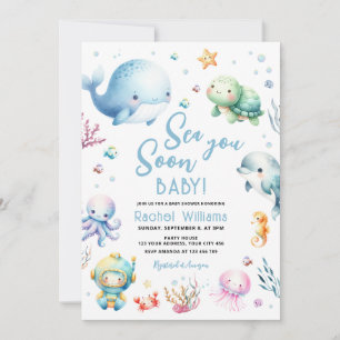 Sea You Soon Baby Shower Kaart