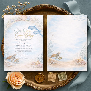 Sea You Soon Baby Shower Kaart