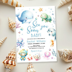 Sea You Soon Baby Shower Kaart