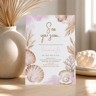 Sea You Soon Baby Shower, Oceaan Baby Meisje Kaart