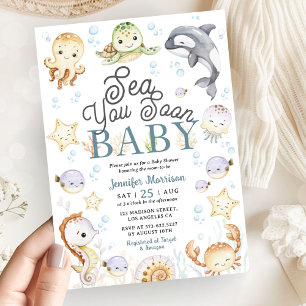 Sea You Soon Baby Shower Oceaan Geslacht Neutraal Kaart