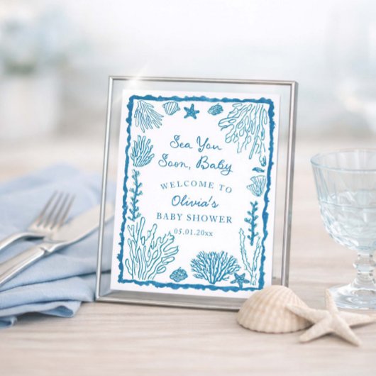 Sea You Soon Baby Shower  Poster