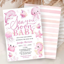 Sea You Soon Baby Shower Roze Oceaan Meisje