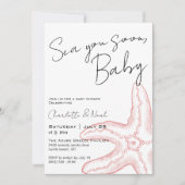 Sea You Soon Baby Shower Uitnodiging (Voorkant)