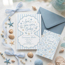 Sea You Soon Baby Shower Uitnodiging | Kustzeeën