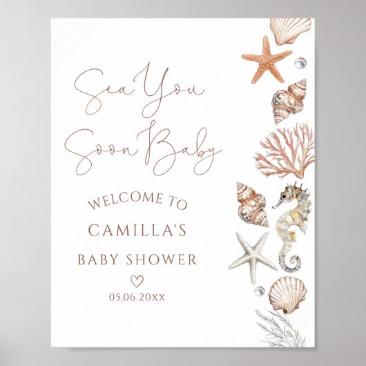 Sea You Soon Baby Shower Welcome Poster (Voorkant)