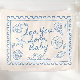 Sea You Soon Baby Shower Welcome Sign Custom Ocean Wandkleed