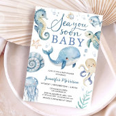 Sea You Soon Boy Baby Shower Invitation  Kaart