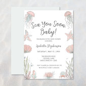 Sea You Soon Cute Coastal Hand Drawn Baby Shower Kaart