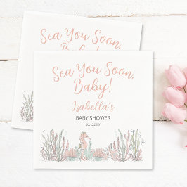 Sea You Soon Cute Hand Drawn Baby Shower Servet