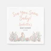 Sea You Soon Cute Hand Drawn Baby Shower Servet (Voorkant)