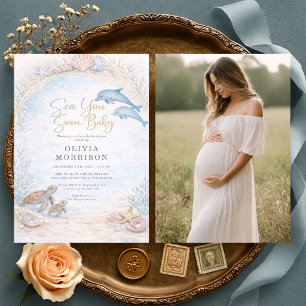 Sea You Soon Foto Baby Shower Kaart