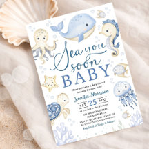 Sea You Soon Jongens Baby Shower Blauwe Oceaan
