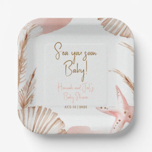 Sea You Soon Kust Boho Baby Shower Papieren Bord