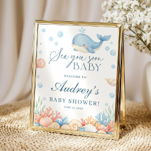 Sea You Soon Kust Ocean Baby Shower Welkom Poster