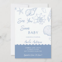 Sea You Soon Kustschelpen Blauwe Baby Shower