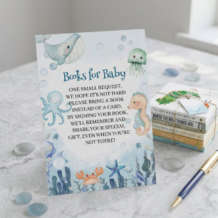 Sea You Soon kwal inktvis zeepaardje baby shower Informatiekaartje