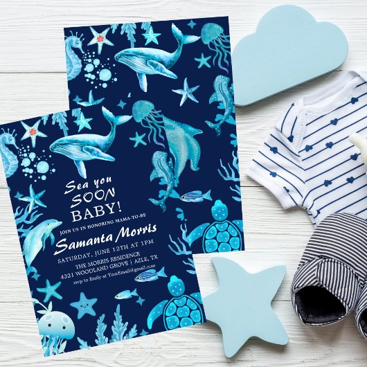 Sea You Soon Nautical Baby is on the Way Baby  Kaart