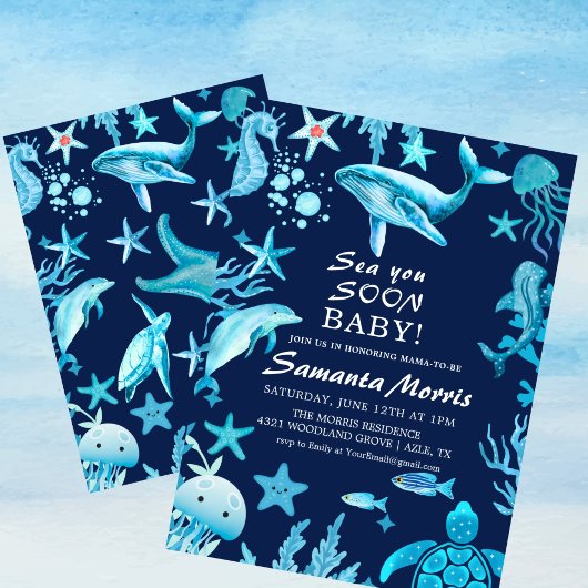 Sea You Soon Nautical Baby is on the Way Baby  Kaart