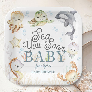 Sea You Soon Oceaan Baby Shower Geslacht Neutraal Papieren Bordje