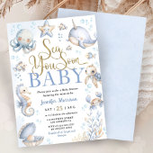 Sea You Soon Ocean Animals Boy Baby Shower Kaart
