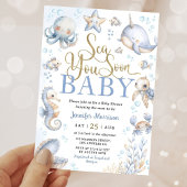 Sea You Soon Ocean Animals Boy Baby Shower Kaart