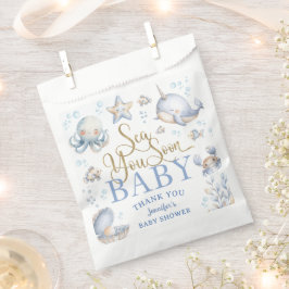 Sea You Soon Ocean Baby Shower Boy Blue  Bedankzakje