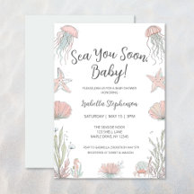 Sea You Soon Schattige Kust Hand Getekende Baby Sh