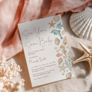 Sea You Soon Schelpen Baby Shower Kaart