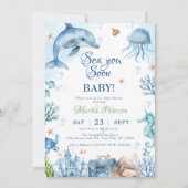 Sea You Soon Seashell Baby Shower Kaart (Voorkant)