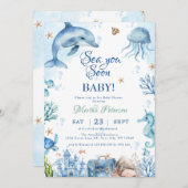 Sea You Soon Seashell Baby Shower Kaart (Voorkant / Achterkant)