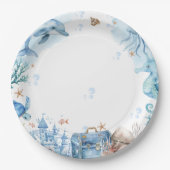 Sea You Soon Seashell Baby Shower Papieren Bordje (Voorkant)