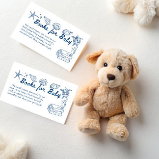 Sea you soon seashells baby shower book request informatiekaartje