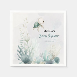 Sea You Soon Turtle Undersea Baby Shower Servet