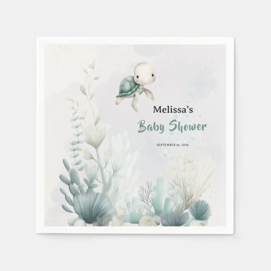 Sea You Soon Turtle Undersea Baby Shower Servet (Voorkant)