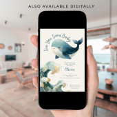 Sea You Soon Whale Ocean Ivory Baby Shower Kaart