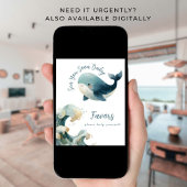 Sea You Soon Whale White Baby Shower Favors Sign Poster